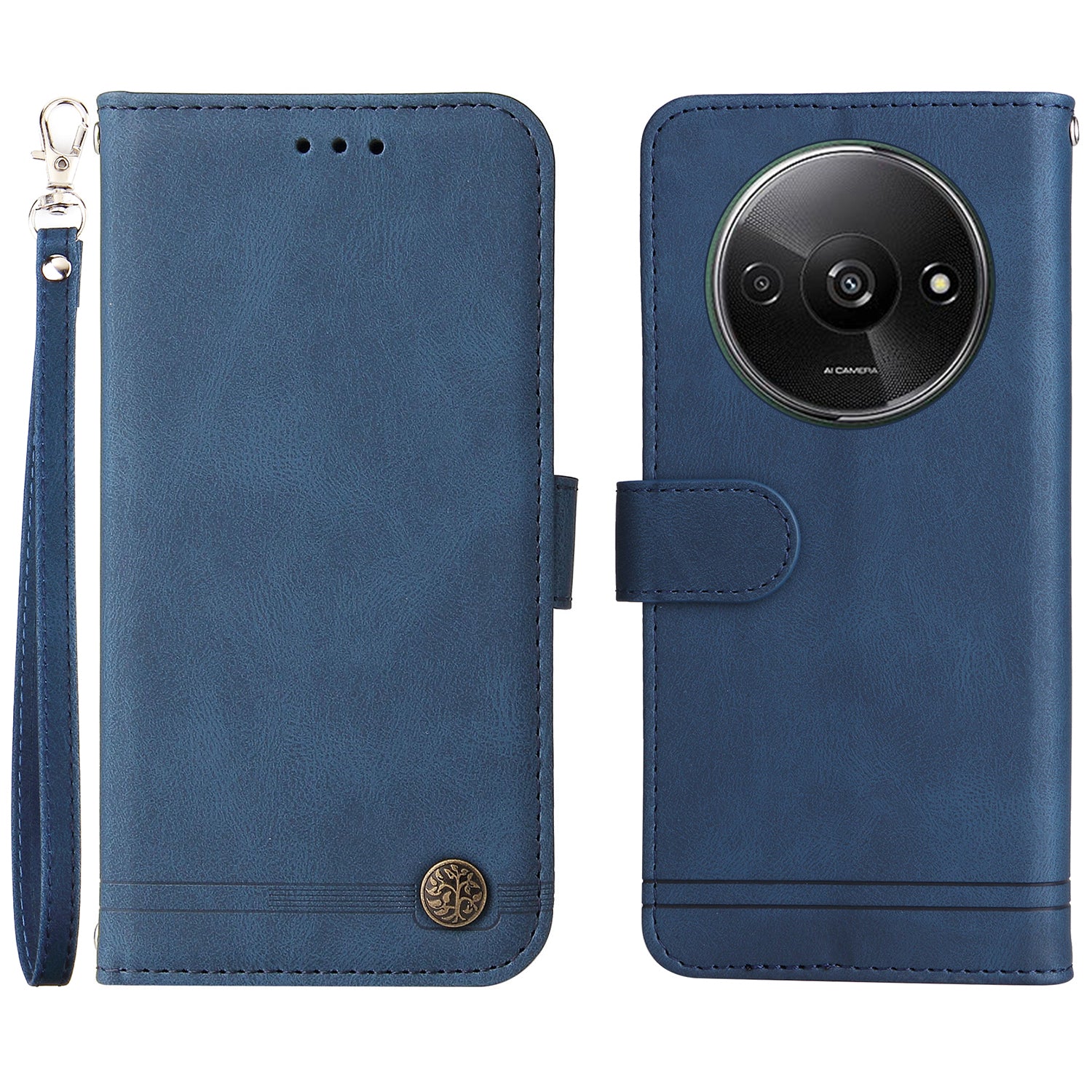 For Realme 12 Case Magnetic Buckle Skin-Touch PU Leather Flip Phone Cover