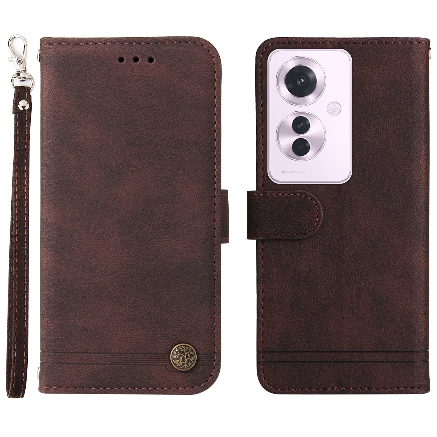 For Oppo Reno11 F 5G / F25 Pro 5G Magnetic Case PU Leather Flip Stand Phone Cover