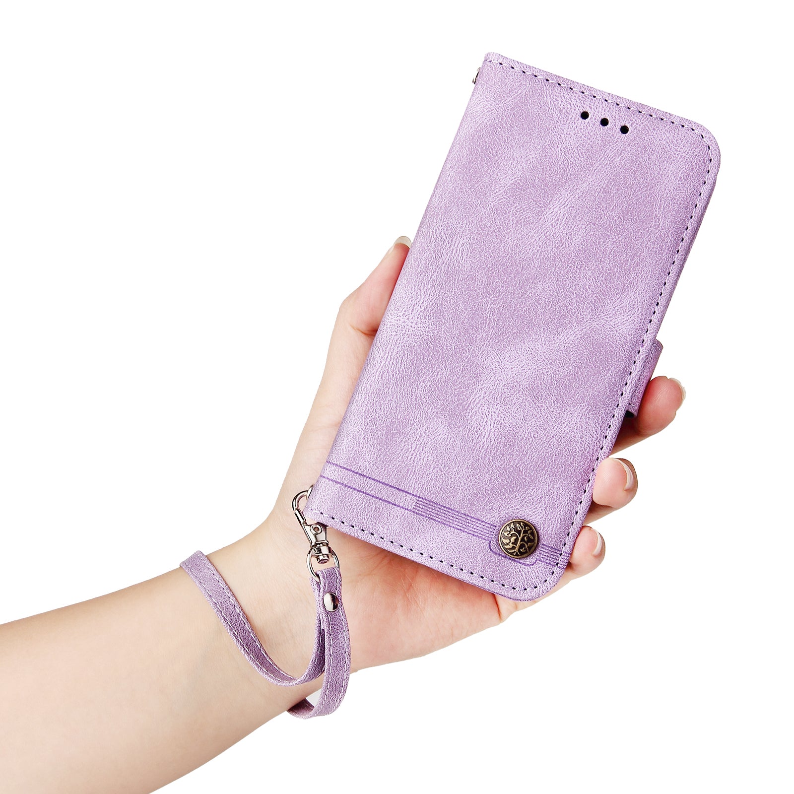 For vivo Y03 Case Skin-touch PU Leather Phone Stand Cover