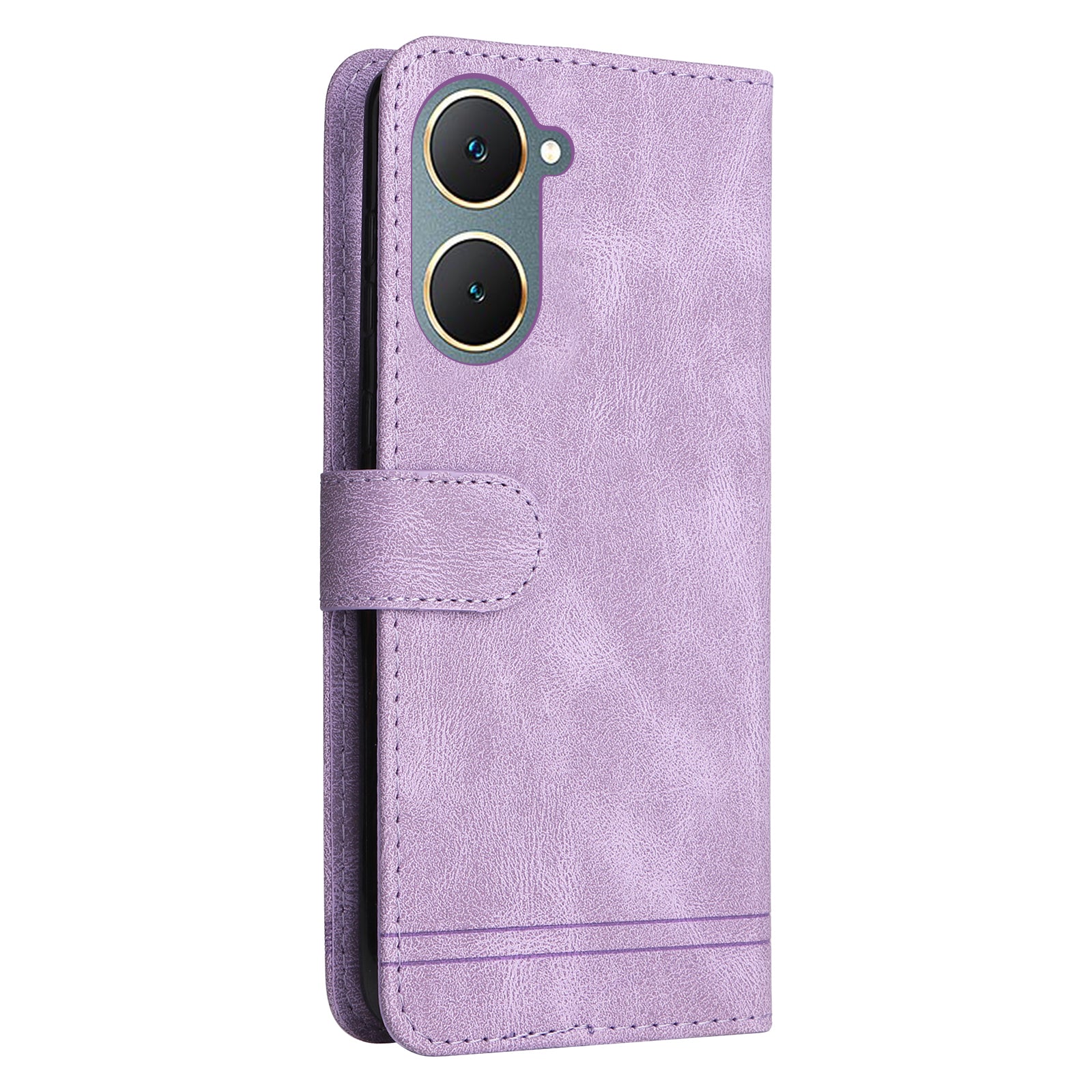 For vivo Y03 Case Skin-touch PU Leather Phone Stand Cover