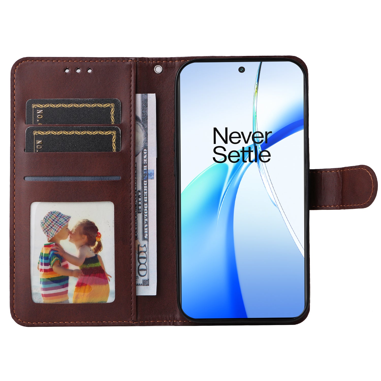 For OnePlus Ace 3V 5G Case PU Leather 3 Card Slots Wallet Calf Texture Phone Cover