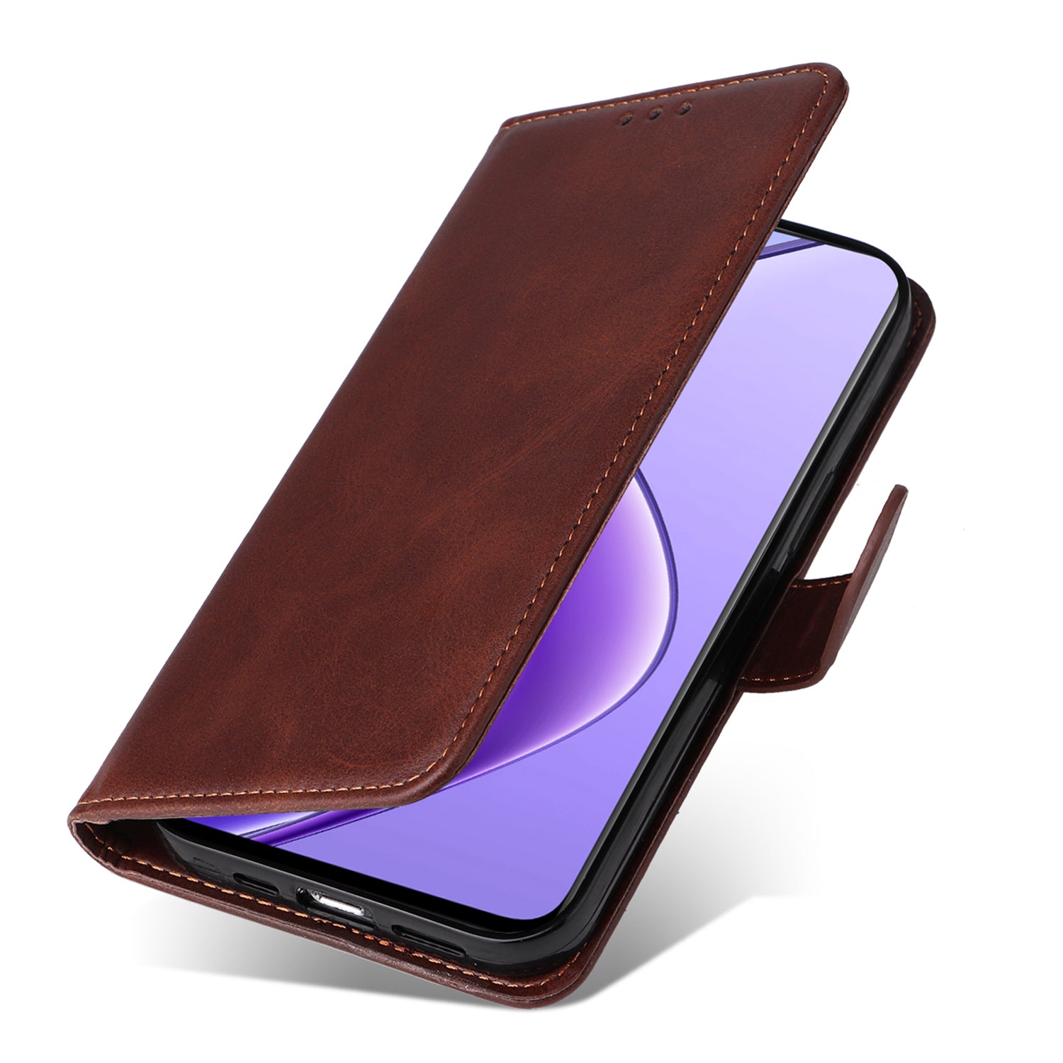For Realme 12 Case Leather 3 Card Slots Phone Cover with Viewing Stand