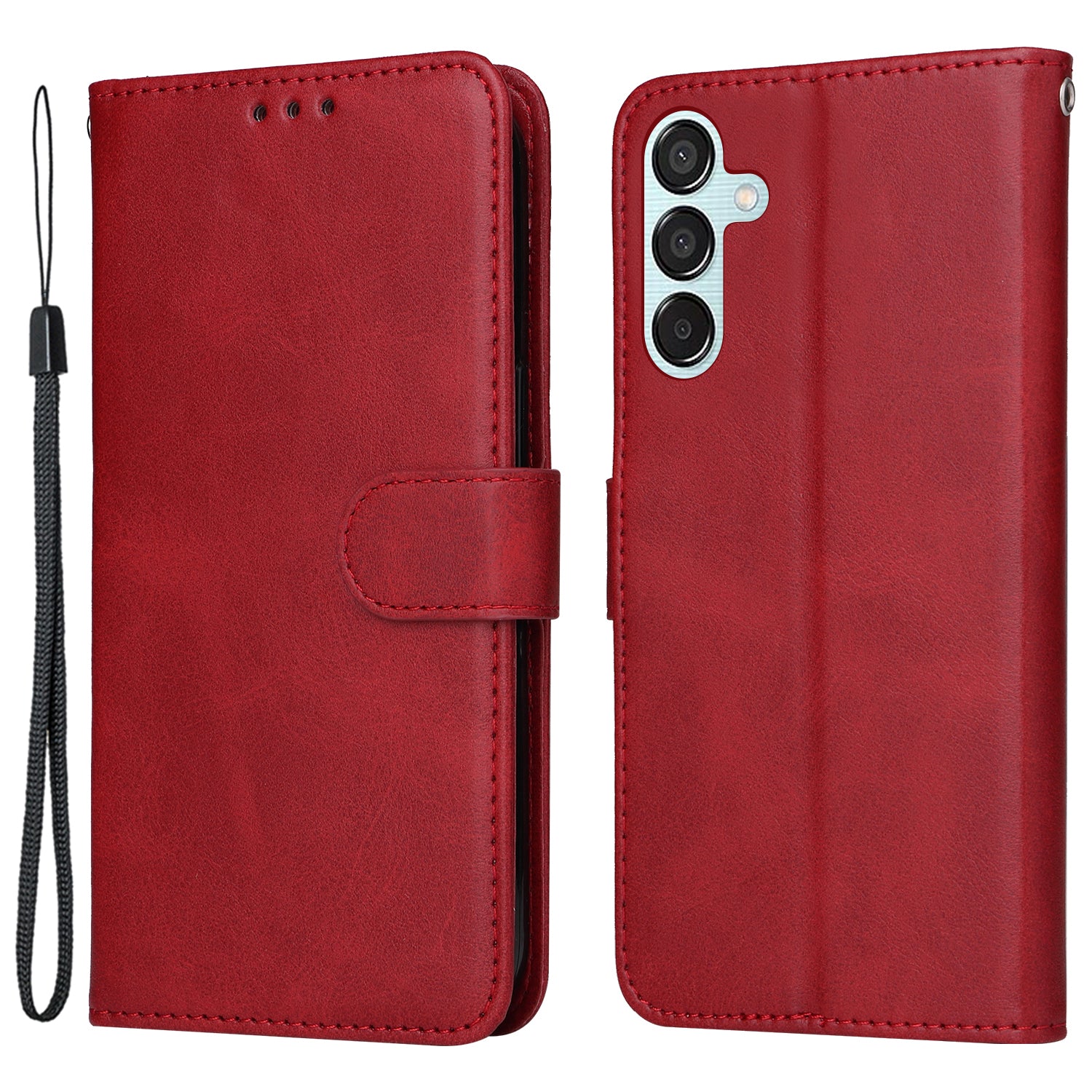 For Samsung Galaxy M15 5G / F15 5G Case PU Leather Phone Cover with Viewing Stand / 3 Card Holder