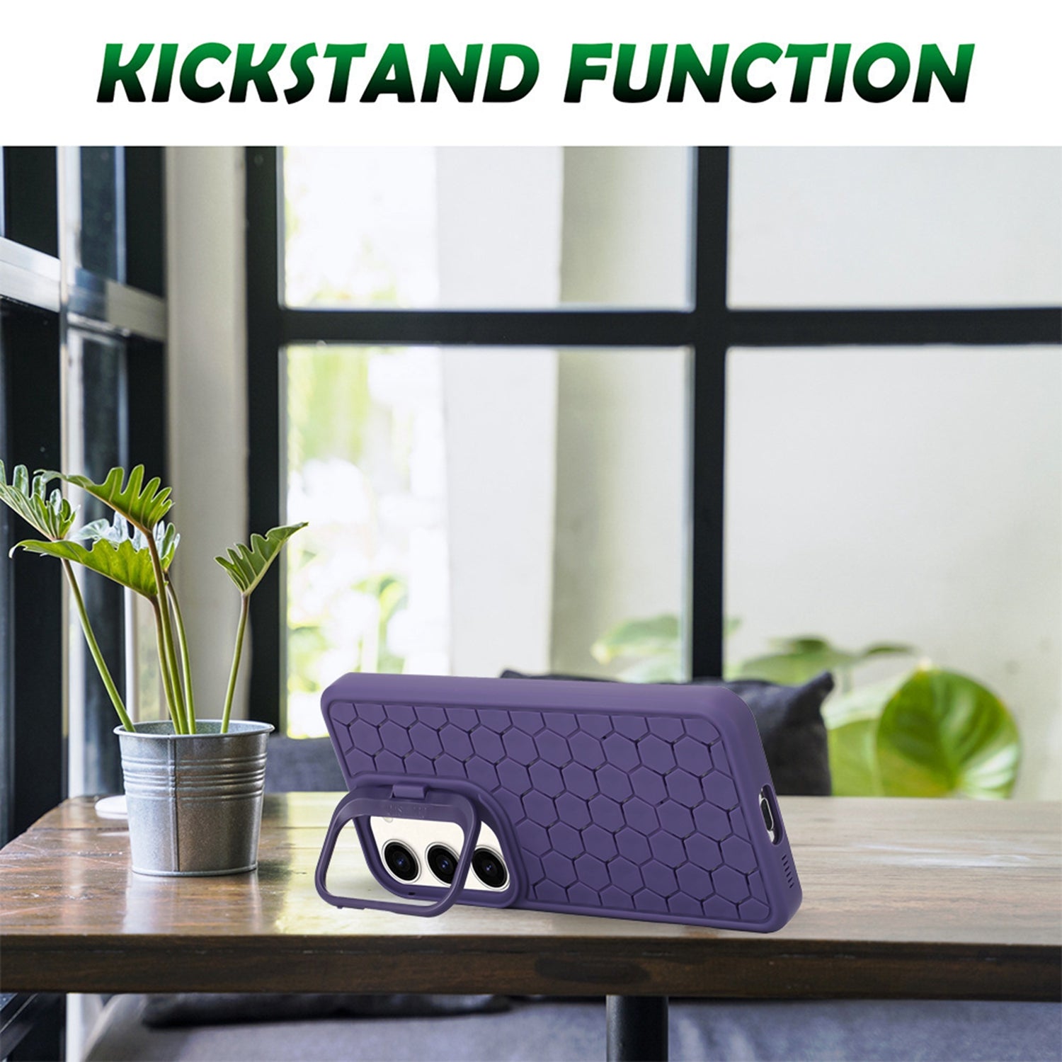 For Samsung Galaxy A24 4G (162.1 x 77.6 x 8.3mm) Case Kickstand TPU Magnetic Heat Dissipation Phone Cover