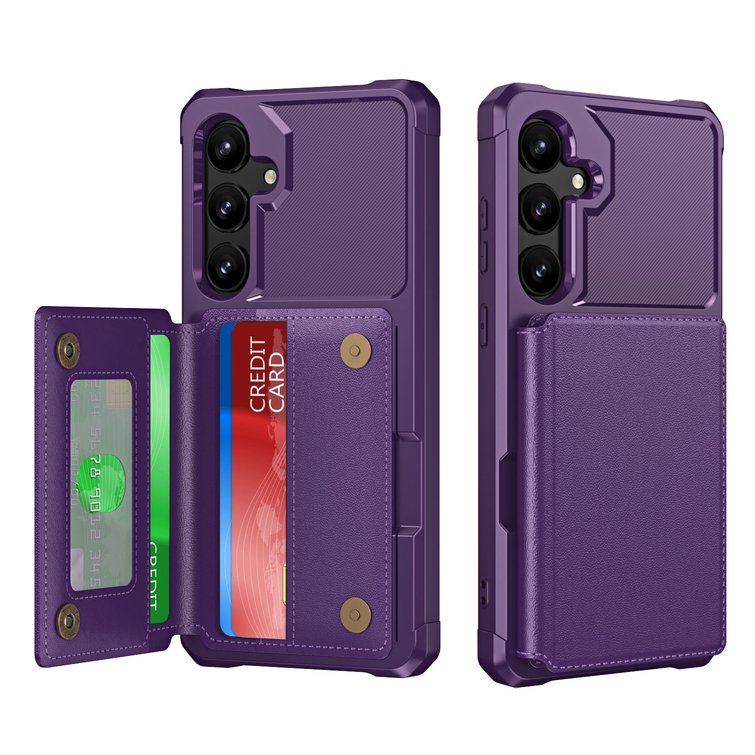 For Samsung Galaxy S24 Case PU Leather+TPU Card Slots Shockproof Phone Cover