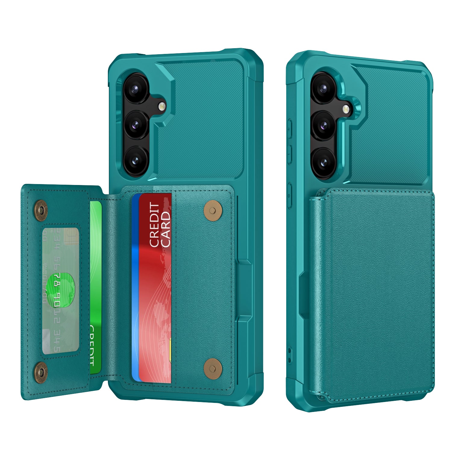 For Samsung Galaxy S24 Case PU Leather+TPU Card Slots Shockproof Phone Cover