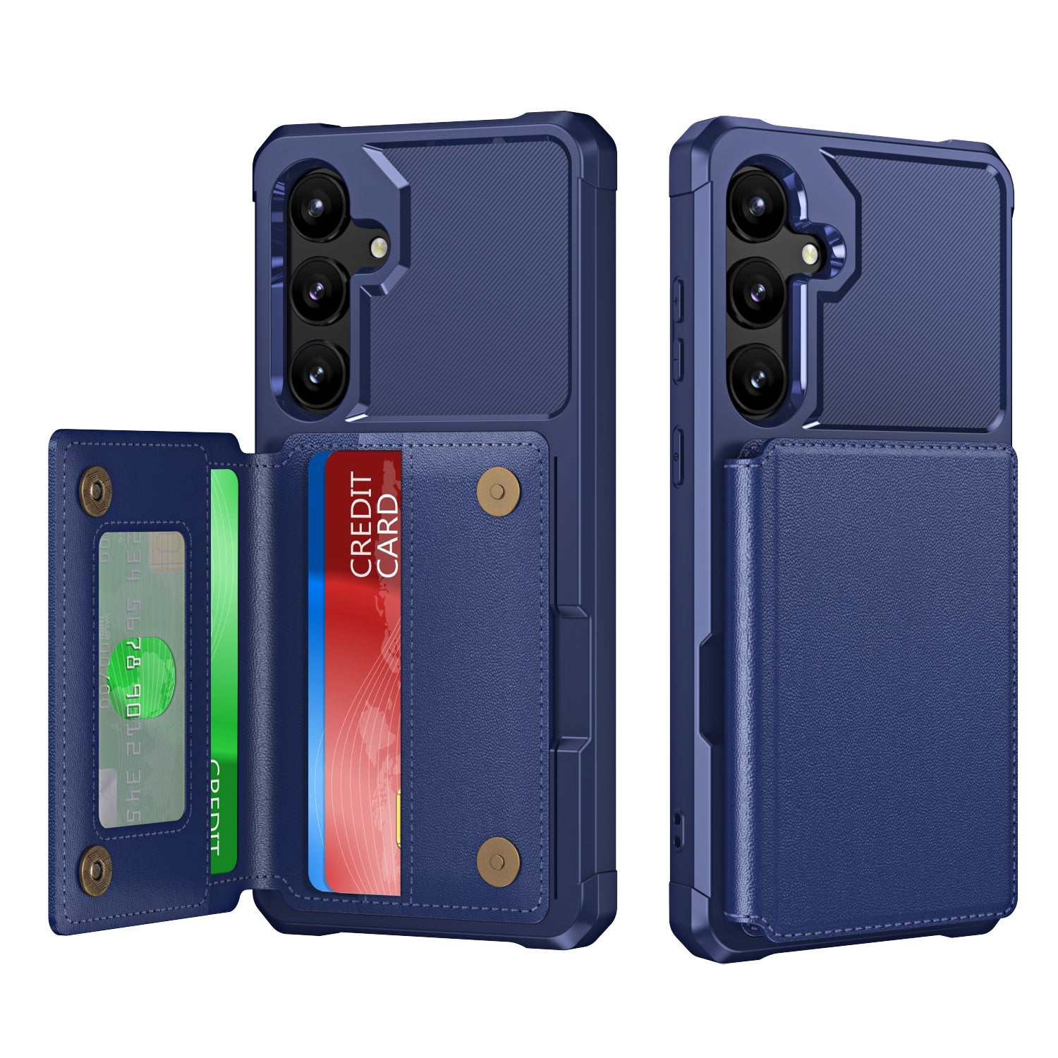 For Samsung Galaxy S24 Case PU Leather+TPU Card Slots Shockproof Phone Cover