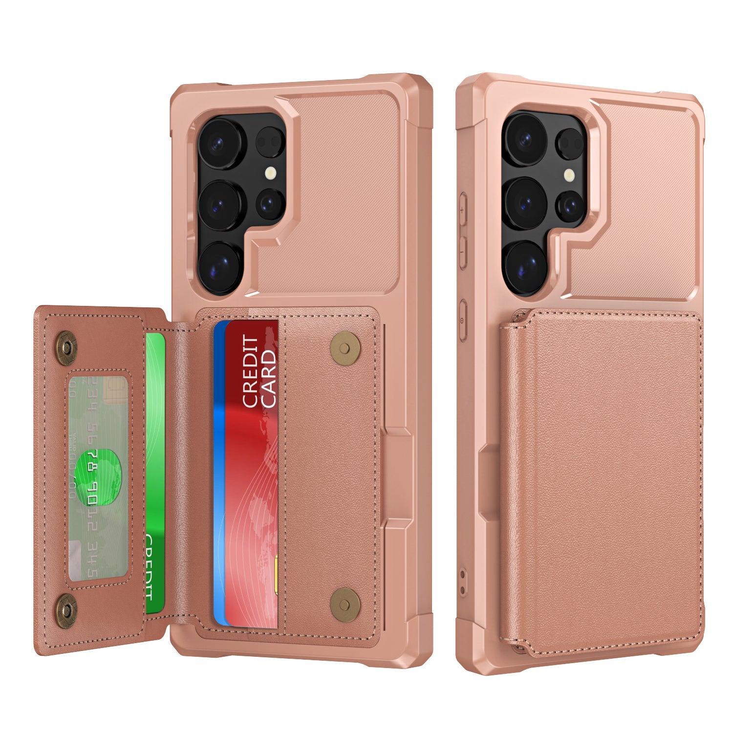 For Samsung Galaxy S24 Ultra Case Card Slots PU Leather Coated TPU Phone Cover