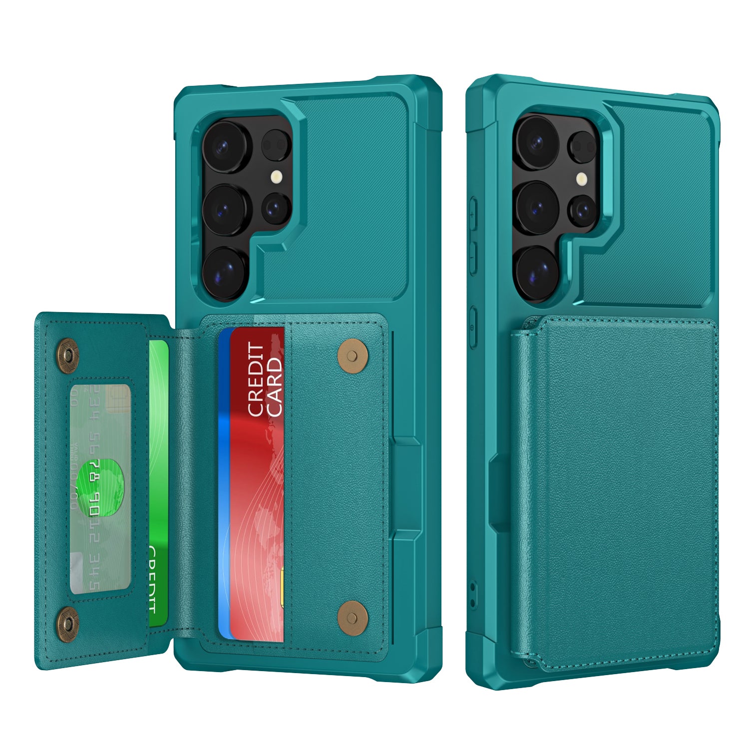 For Samsung Galaxy S24 Ultra Case Card Slots PU Leather Coated TPU Phone Cover