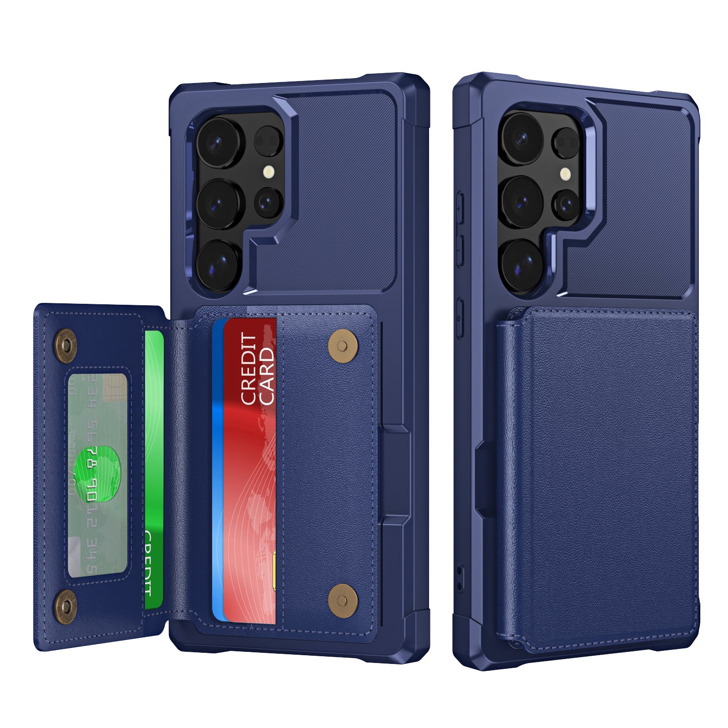 For Samsung Galaxy S24 Ultra Case Card Slots PU Leather Coated TPU Phone Cover