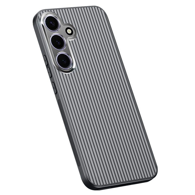 For Samsung Galaxy S24 Shockproof Phone Shell PC+TPU+Metal Lens Frame Cell Phone Cover Case