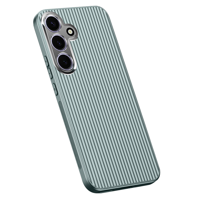 For Samsung Galaxy S24 Shockproof Phone Shell PC+TPU+Metal Lens Frame Cell Phone Cover Case