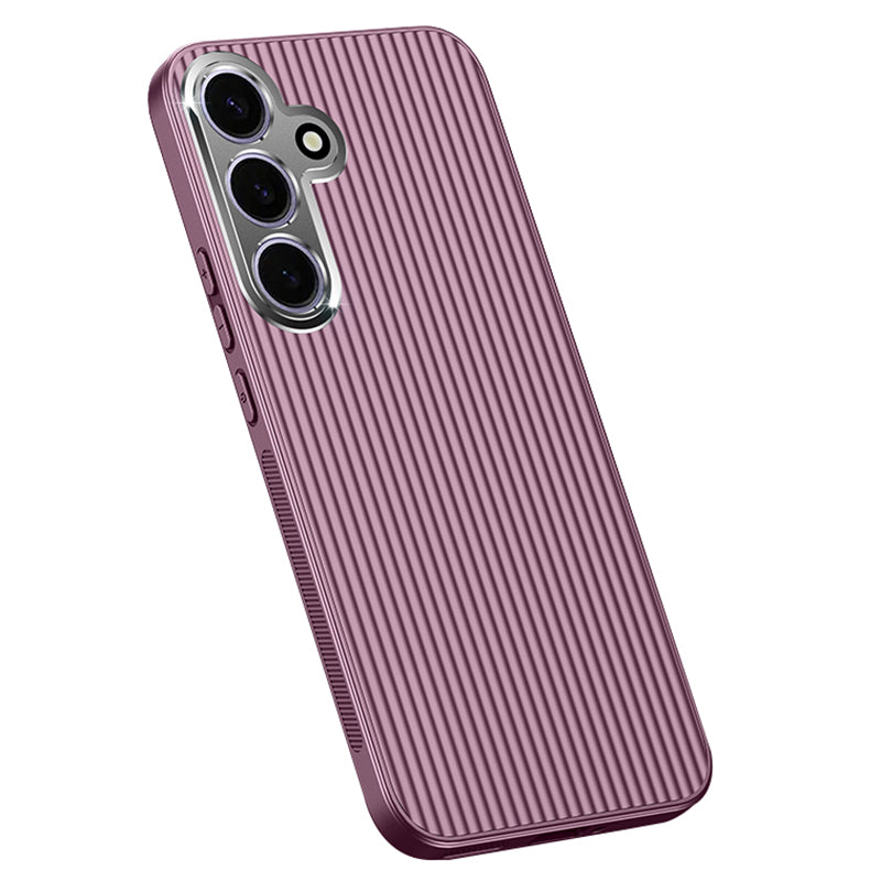 For Samsung Galaxy S24 Shockproof Phone Shell PC+TPU+Metal Lens Frame Cell Phone Cover Case