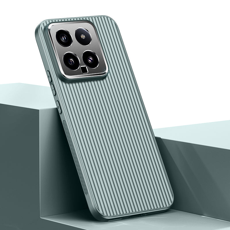 For Xiaomi 14 PC+TPU Back Case Anti-Scratch Metal Lens Frame Phone Cover
