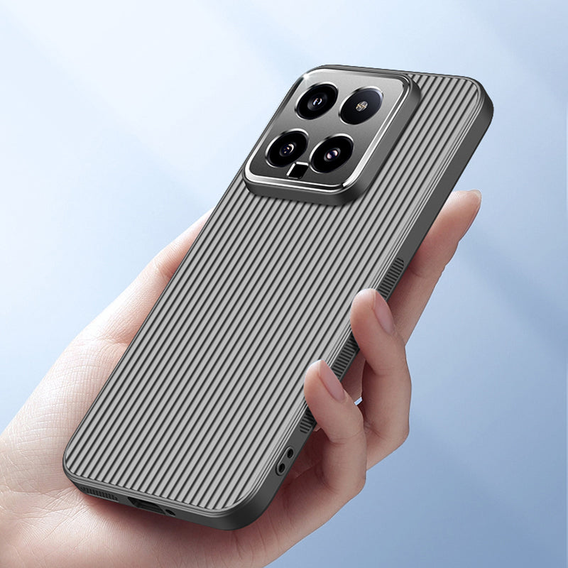 For Xiaomi 14 PC+TPU Back Case Anti-Scratch Metal Lens Frame Phone Cover