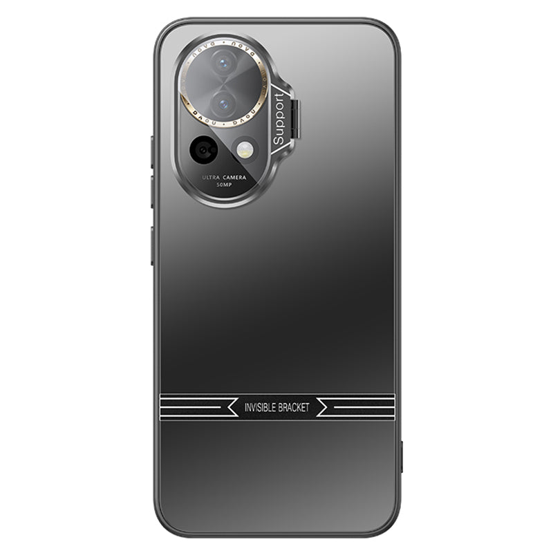 For Huawei nova 12 Pro 5G / 12 Ultra 5G Case PC+TPU Matte Phone Kickstand Cover with Lens Film