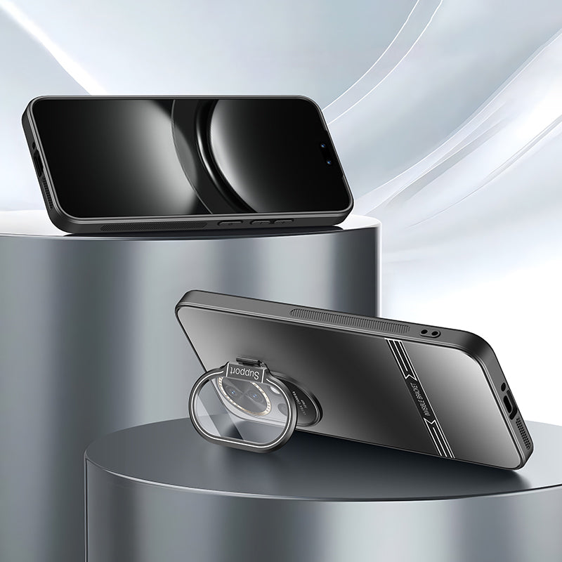 For Huawei nova 12 Pro 5G / 12 Ultra 5G Case PC+TPU Matte Phone Kickstand Cover with Lens Film