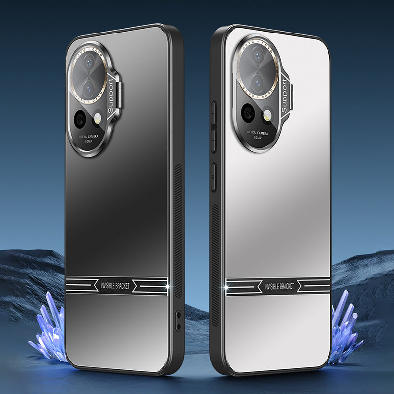 For Huawei nova 12 Pro 5G / 12 Ultra 5G Case PC+TPU Matte Phone Kickstand Cover with Lens Film