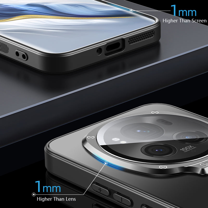 For Honor Magic6 5G Metal Lens Frame Kickstand Matte PC+TPU Phone Cover with Lens Film