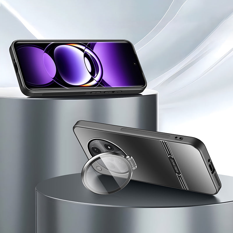 For Oppo Find X7 Ultra Case Matte PC+TPU Phone Cover with Lens Frame Kickstand