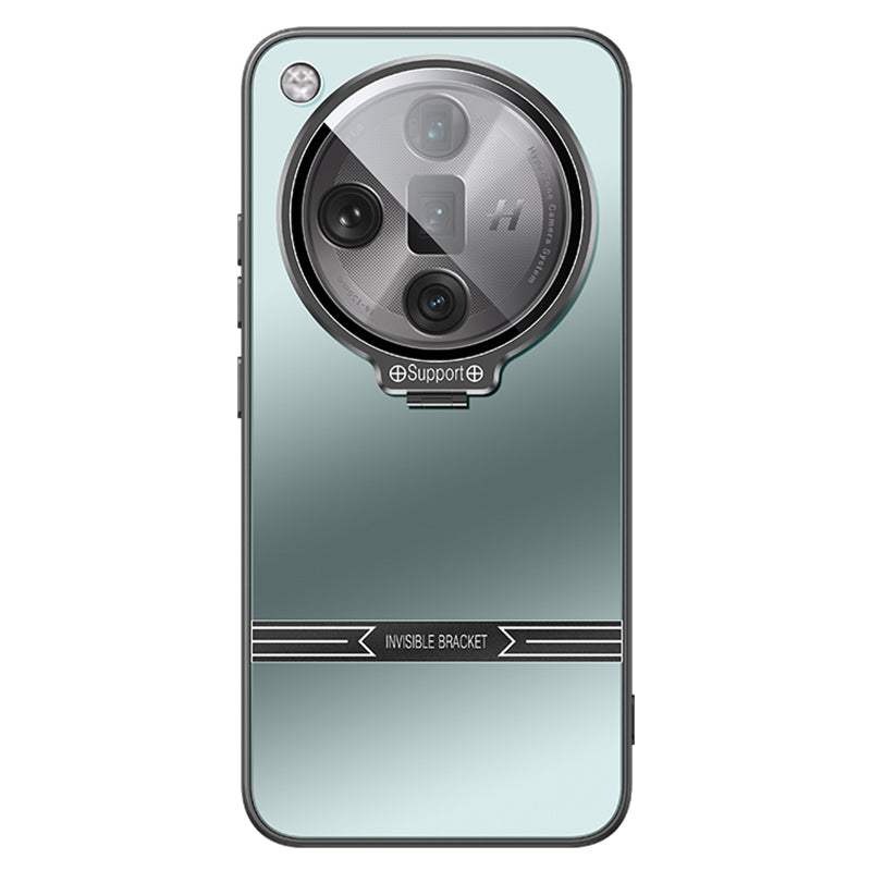 For Oppo Find X7 Ultra Case Matte PC+TPU Phone Cover with Lens Frame Kickstand