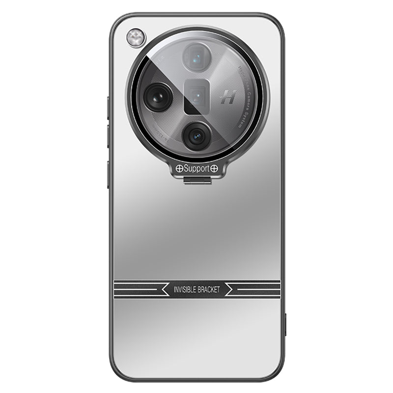 For Oppo Find X7 Ultra Case Matte PC+TPU Phone Cover with Lens Frame Kickstand