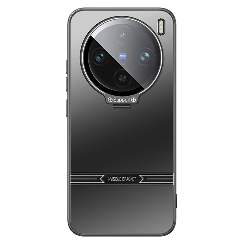 For vivo X100 Pro 5G Case Metal Lens Frame PC+TPU Drop-proof Matte Phone Cover with Lens Film