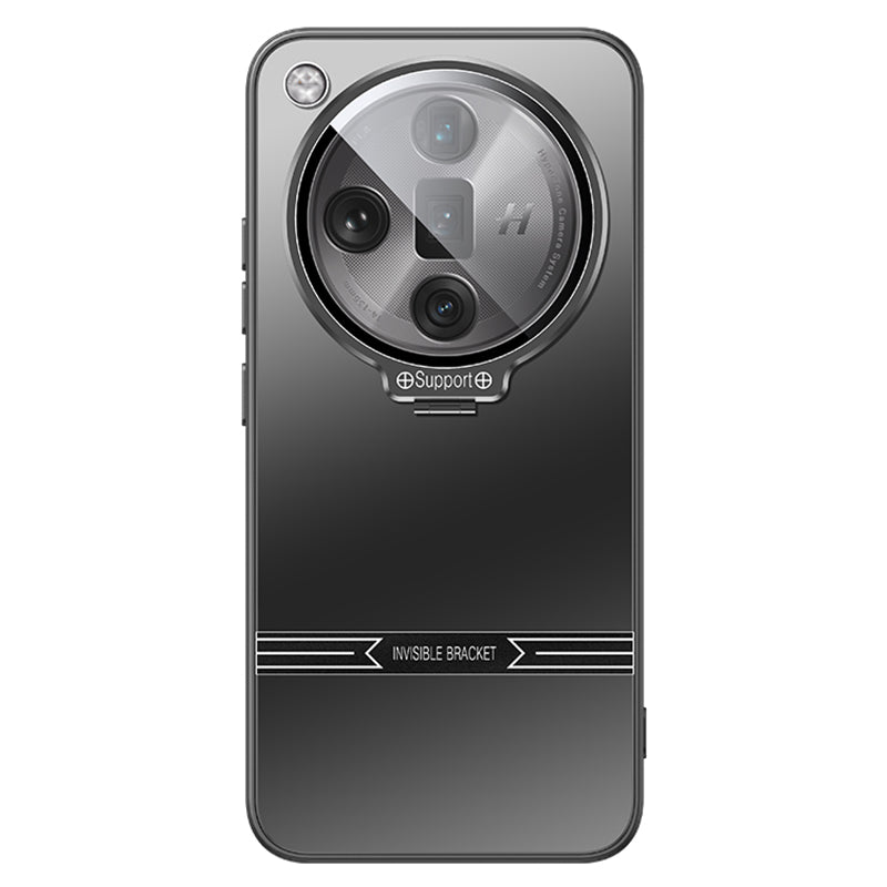 Phone Case for Oppo Find X7 5G PC+TPU Cover with Lens Film Matte Kickstand Cover