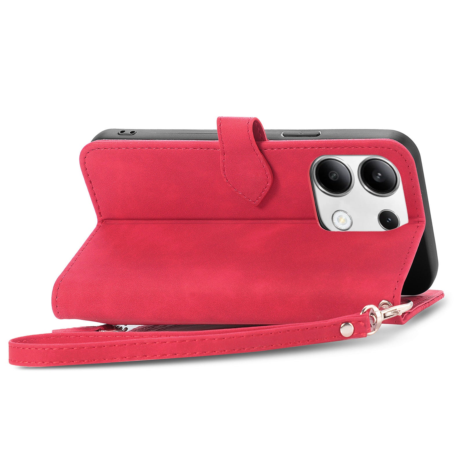 For Xiaomi Redmi Note 13 4G Case Flower Imprinted Anti-Scratch Leather Flip Phone Cover