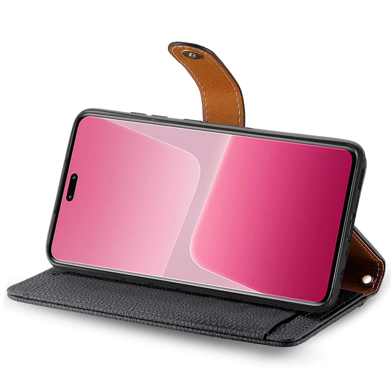 For Xiaomi 13 Lite / Civi 2 5G Case with Wrist Strap RFID Blocking Card Holder Phone Shell