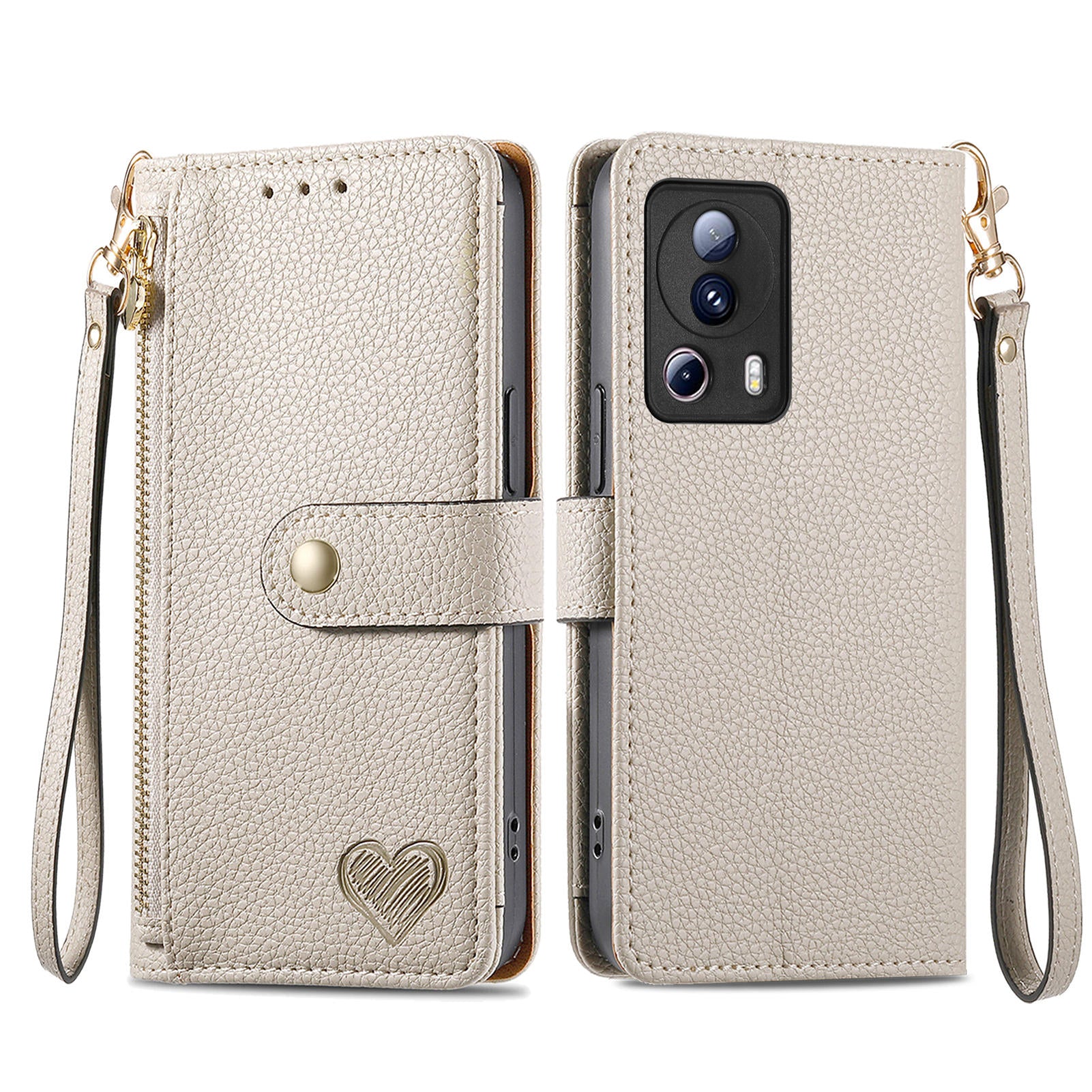 For Xiaomi 13 Lite / Civi 2 5G Case with Wrist Strap RFID Blocking Card Holder Phone Shell