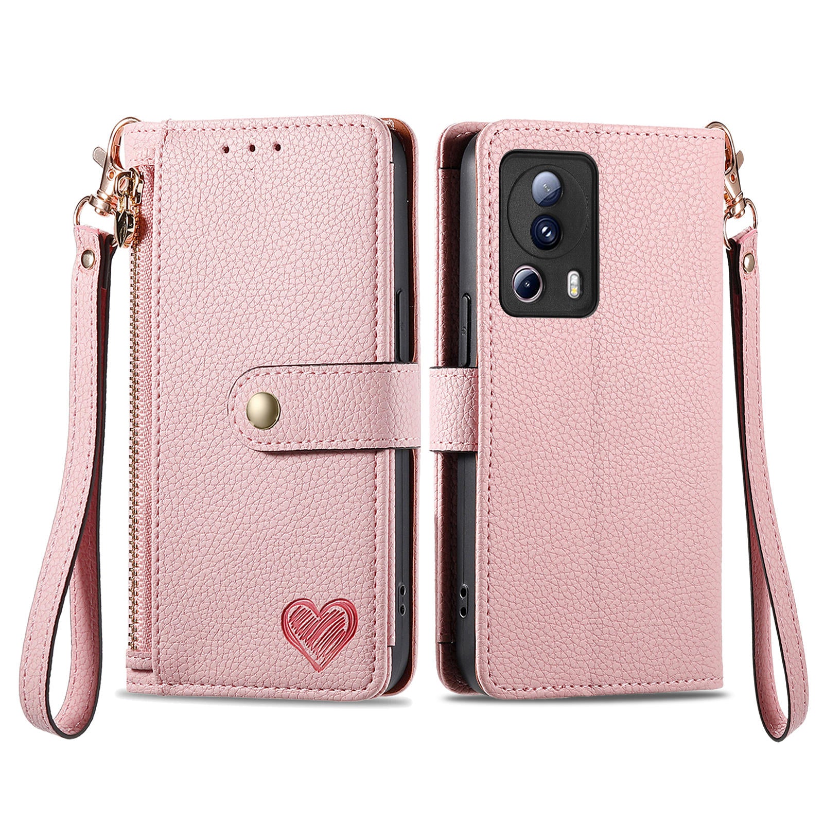 For Xiaomi 13 Lite / Civi 2 5G Case with Wrist Strap RFID Blocking Card Holder Phone Shell