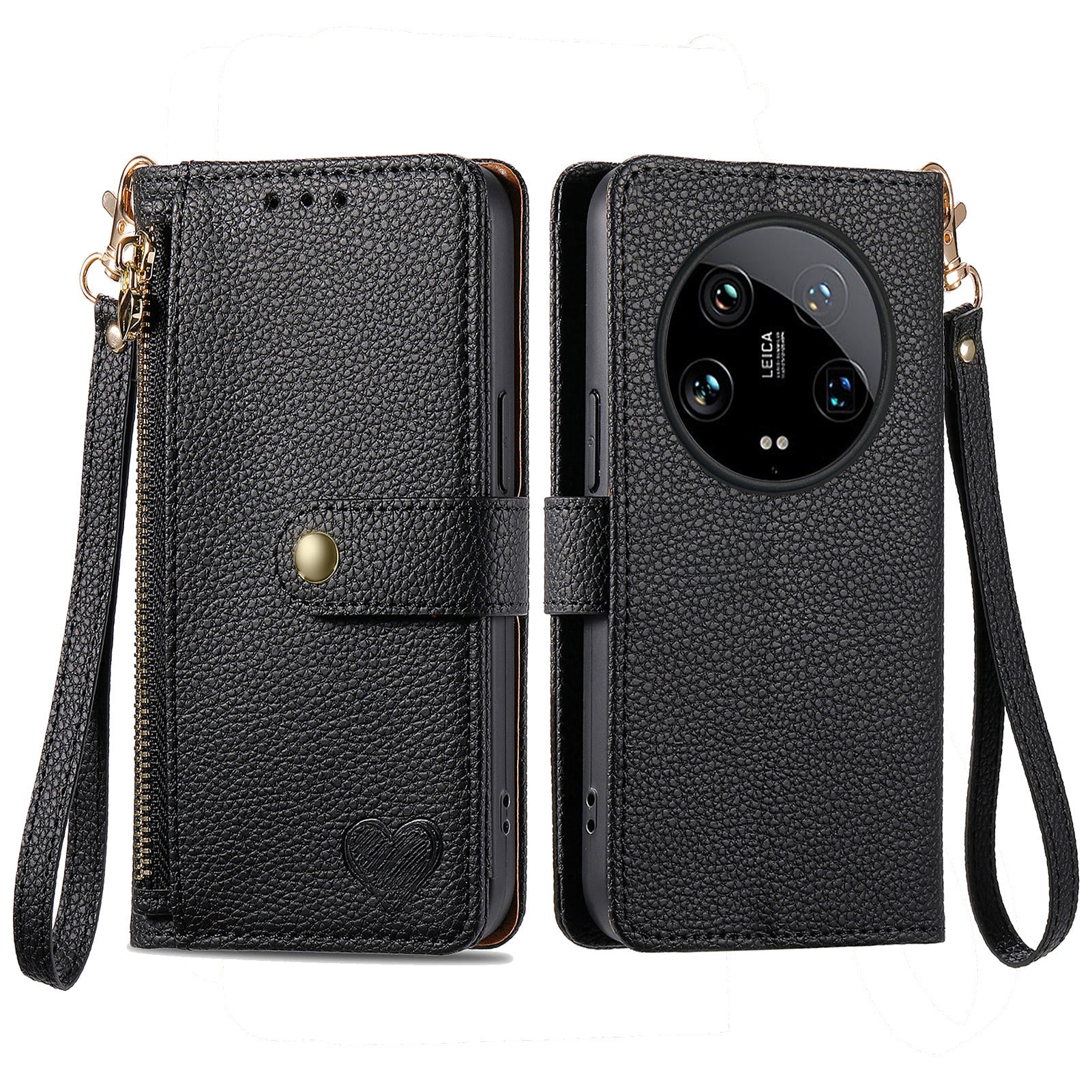 For Xiaomi 14 Ultra Case Zipper Pocket RFID Blocking PU Leather Phone Cover