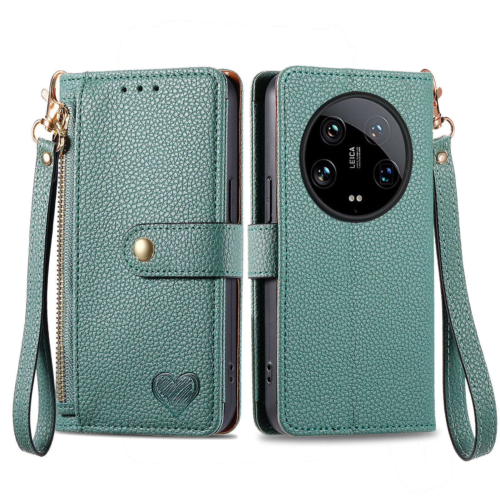 For Xiaomi 14 Ultra Case Zipper Pocket RFID Blocking PU Leather Phone Cover