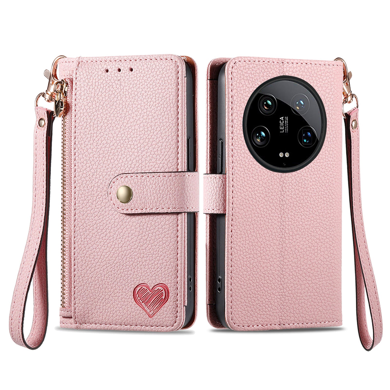 For Xiaomi 14 Ultra Case Zipper Pocket RFID Blocking PU Leather Phone Cover