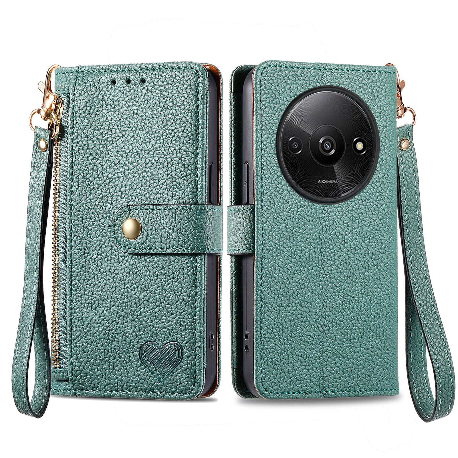 For Xiaomi Redmi A3 / Poco C61 4G Case RFID Blocking Zipper Wallet Leather Flip Phone Cover
