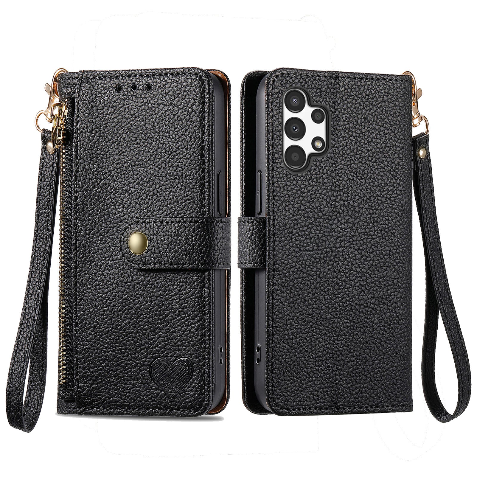 For Samsung Galaxy A13 4G Case RFID Blocking Zipper Wallet Phone Shell