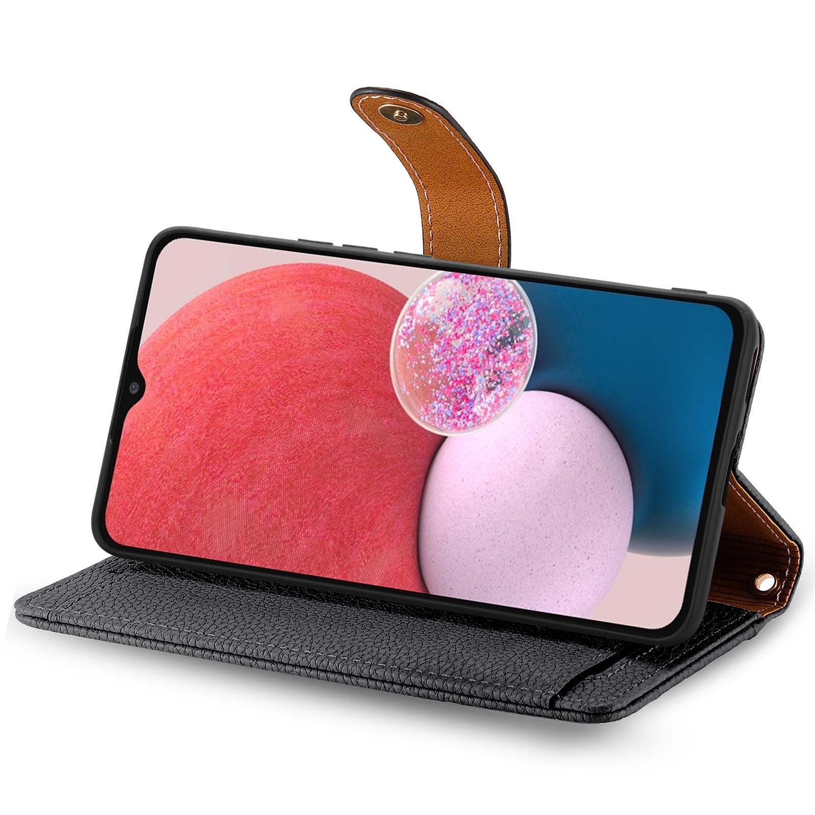 For Samsung Galaxy A13 4G Case RFID Blocking Zipper Wallet Phone Shell