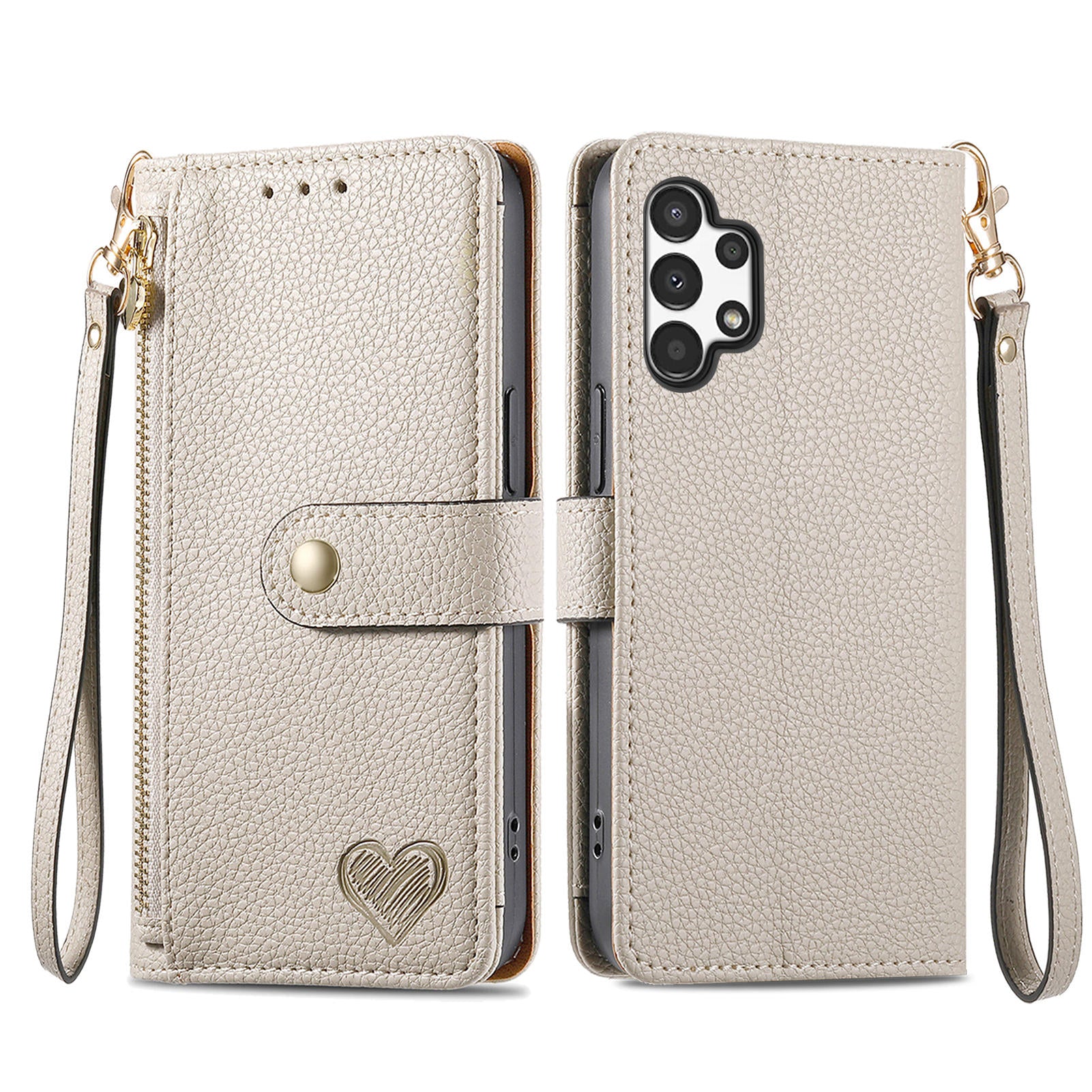 For Samsung Galaxy A13 4G Case RFID Blocking Zipper Wallet Phone Shell