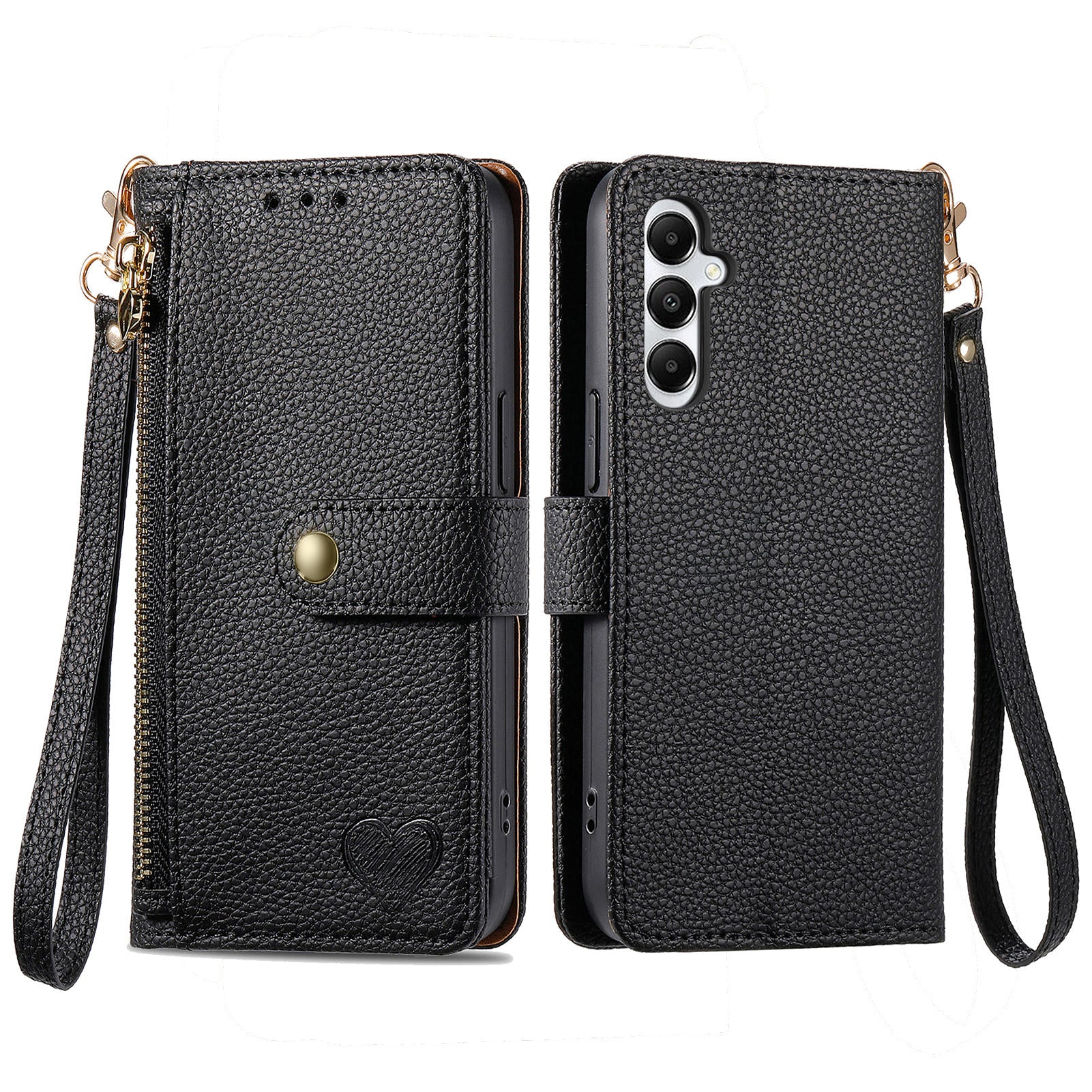 For Samsung Galaxy A05s 4G Magnetic Phone Case RFID Blocking Zipper Wallet Protective Shell
