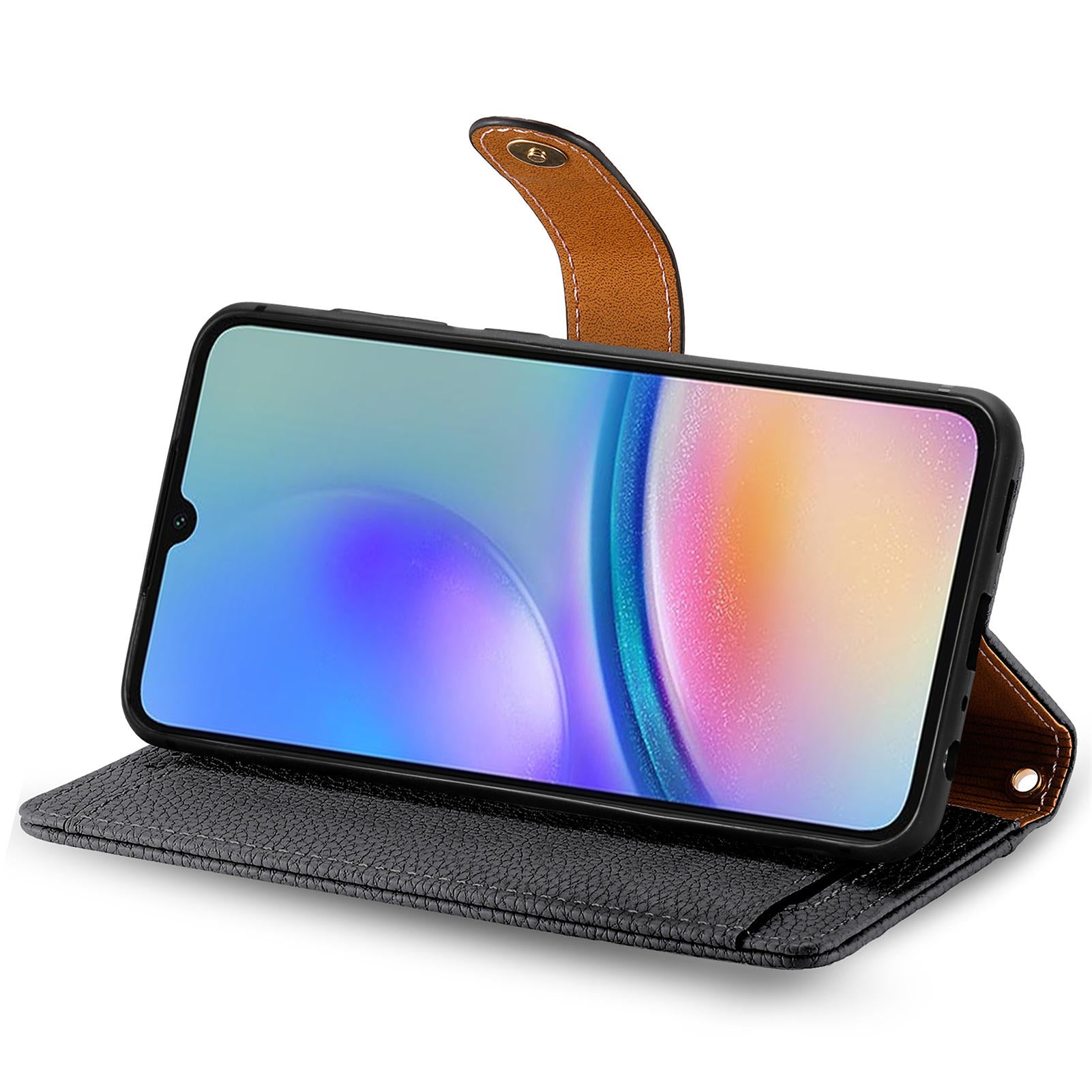 For Samsung Galaxy A05s 4G Magnetic Phone Case RFID Blocking Zipper Wallet Protective Shell