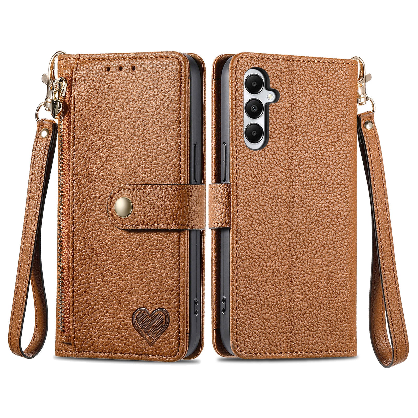 For Samsung Galaxy A05s 4G Magnetic Phone Case RFID Blocking Zipper Wallet Protective Shell