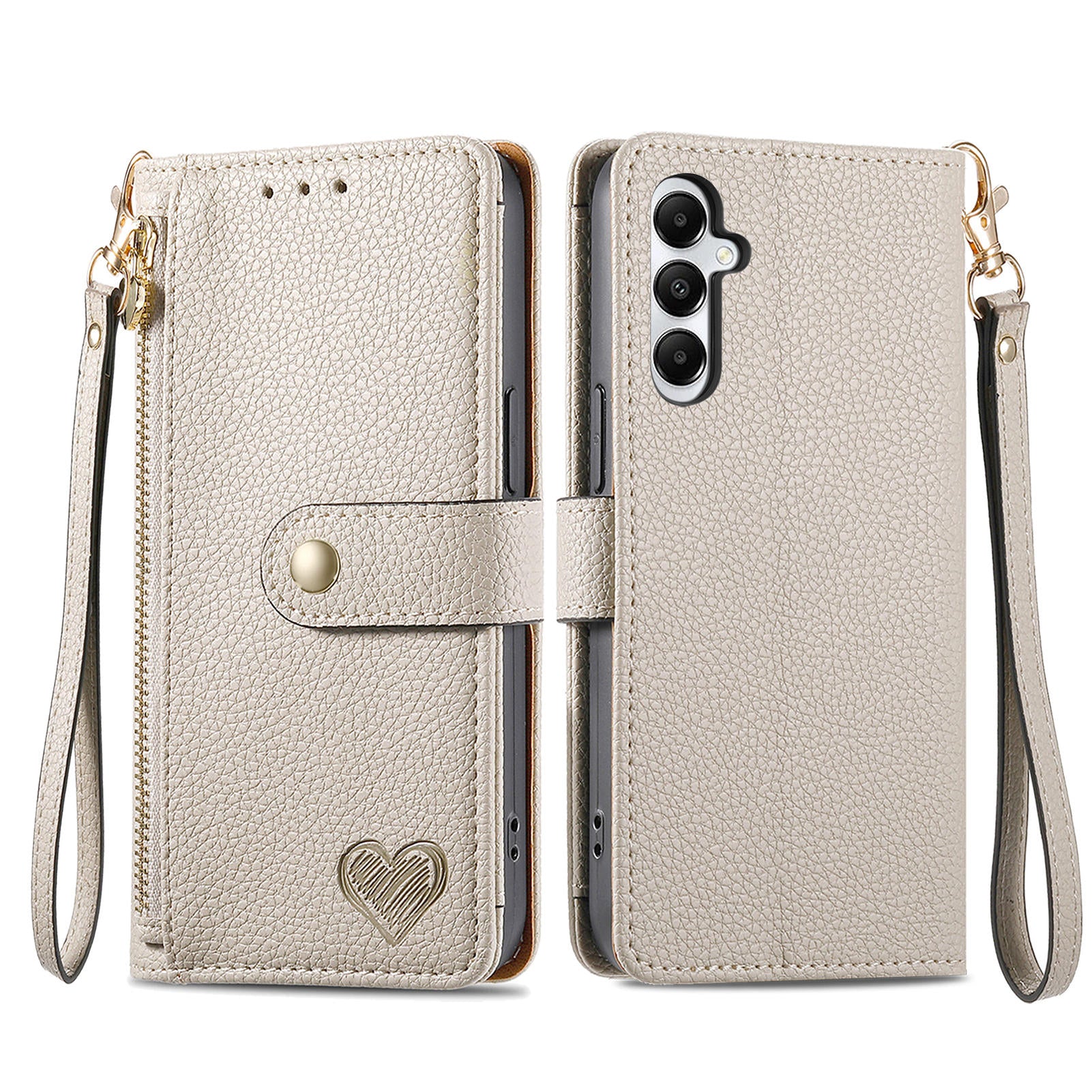For Samsung Galaxy A05s 4G Magnetic Phone Case RFID Blocking Zipper Wallet Protective Shell