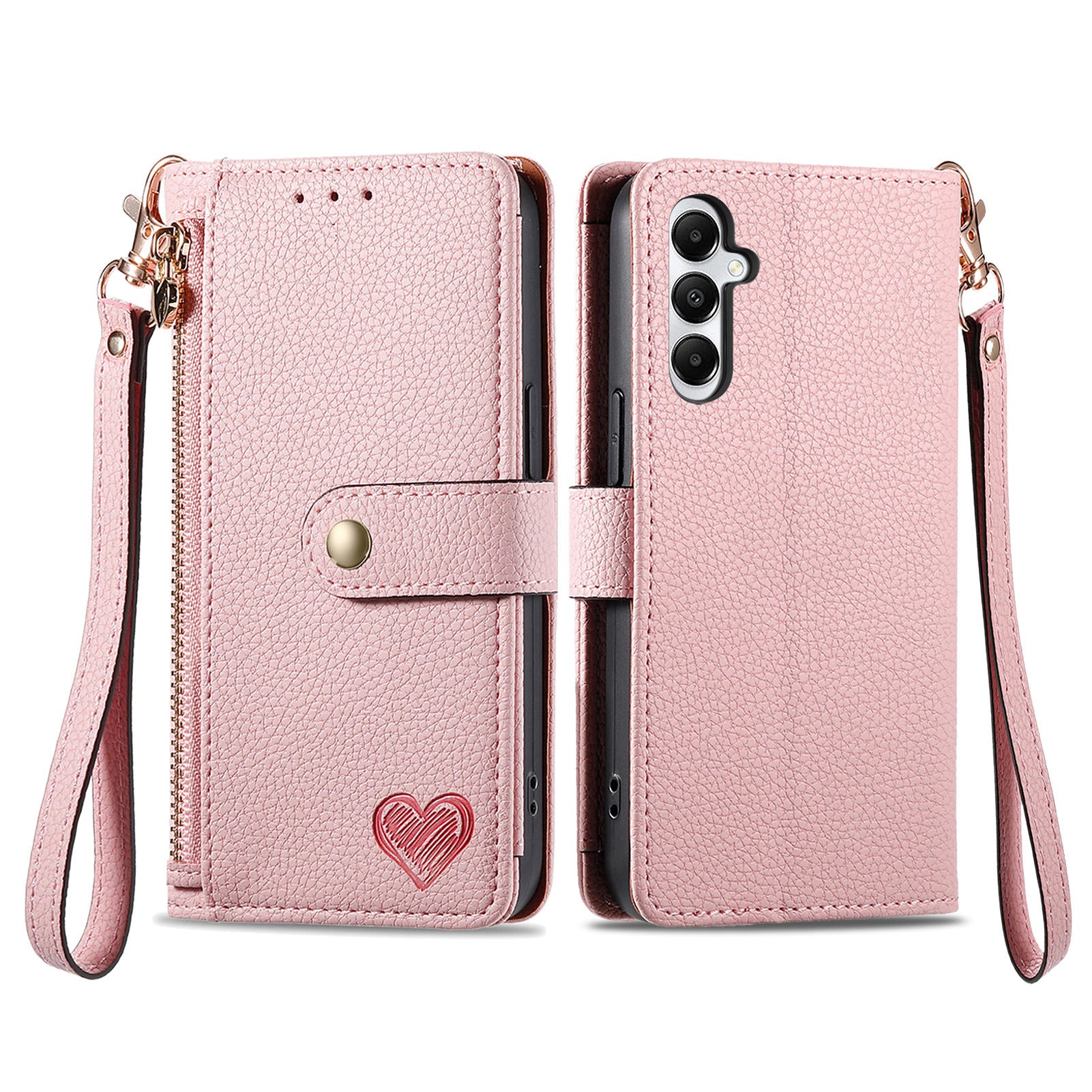 For Samsung Galaxy A05s 4G Magnetic Phone Case RFID Blocking Zipper Wallet Protective Shell