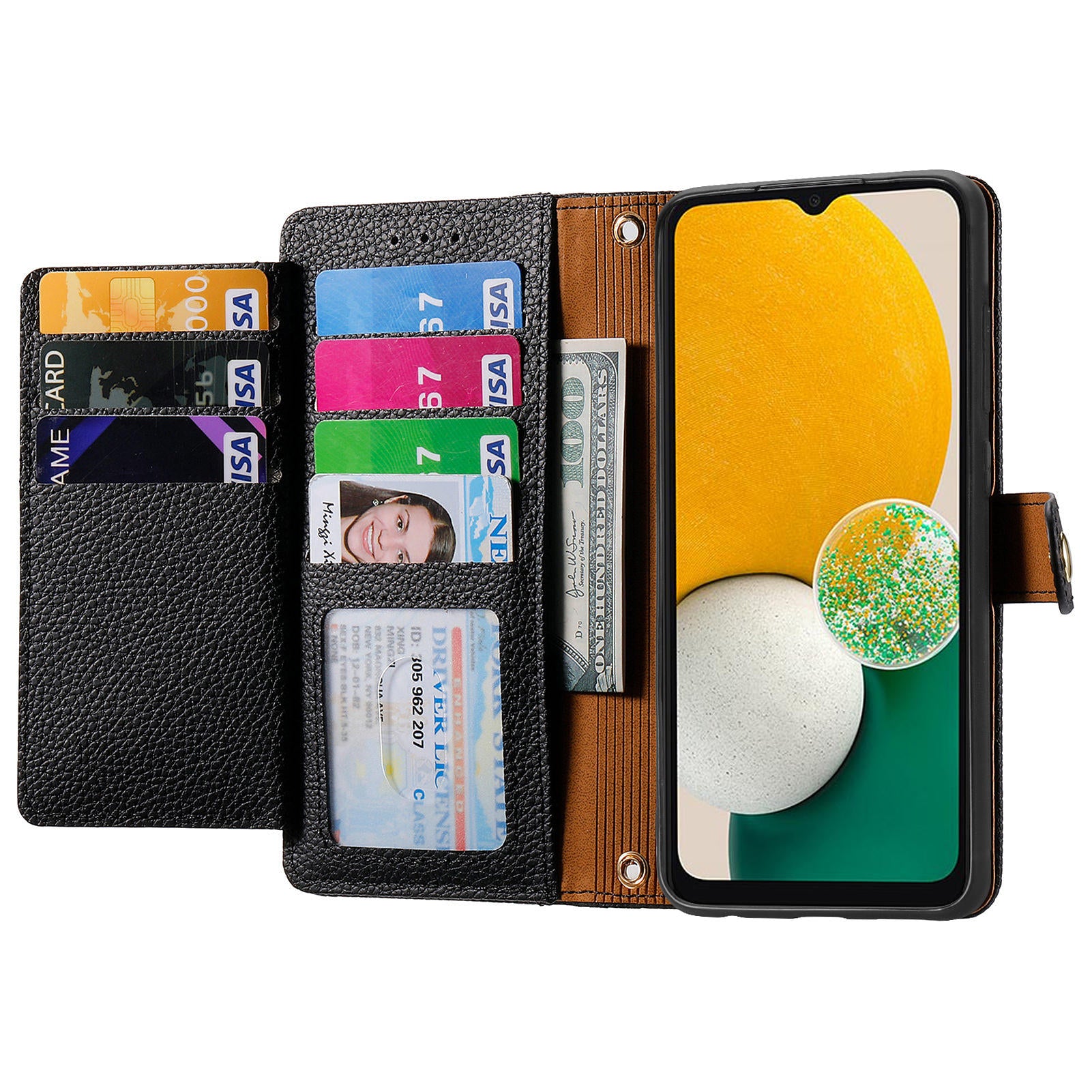 For Samsung Galaxy A13 5G Case RFID Blocking Leather Flip Phone Cover with Purse Card Holders