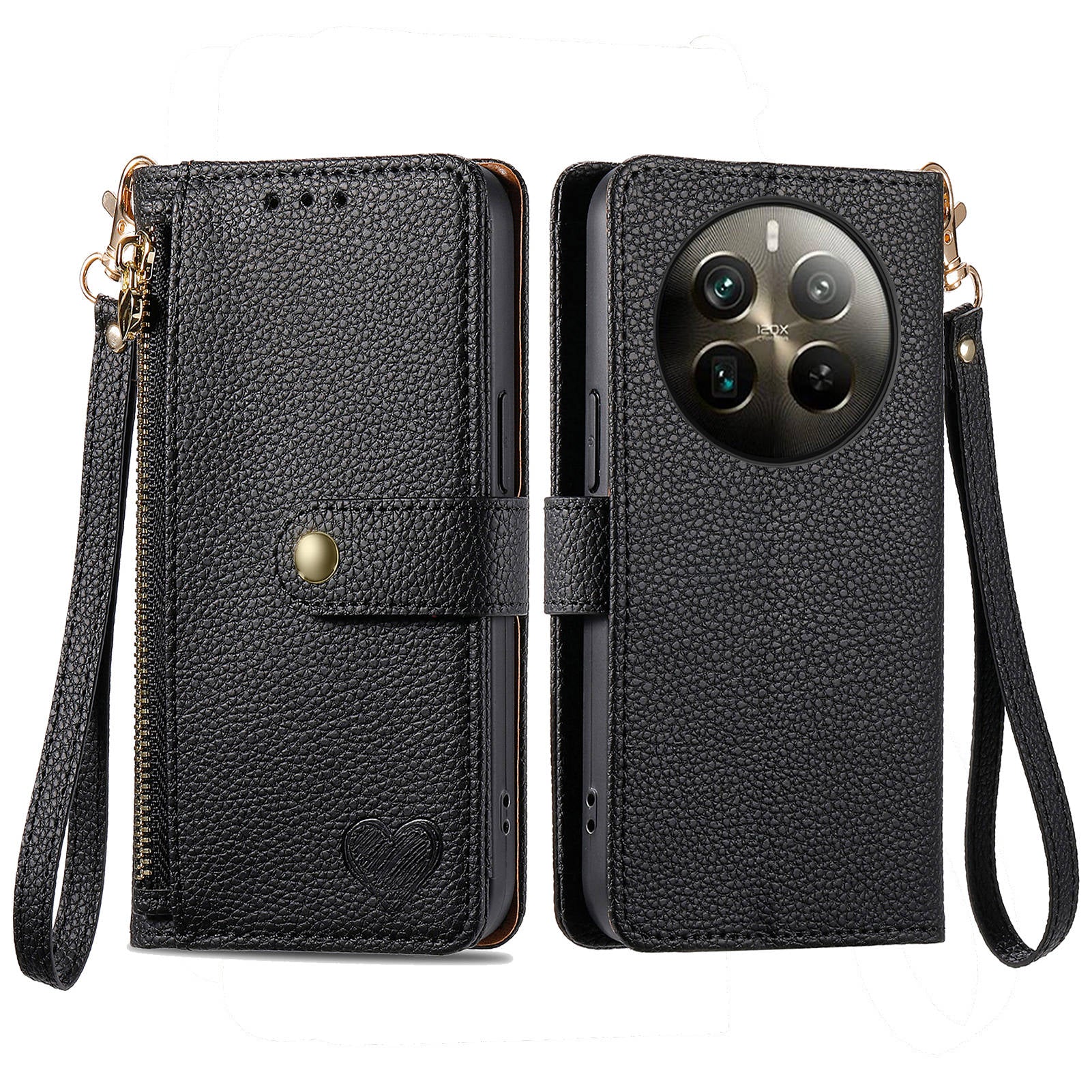 For Realme 12 Pro+ 5G / 12 Pro 5G Case RFID Blocking PU Leather Zipper Pocket Phone Cover