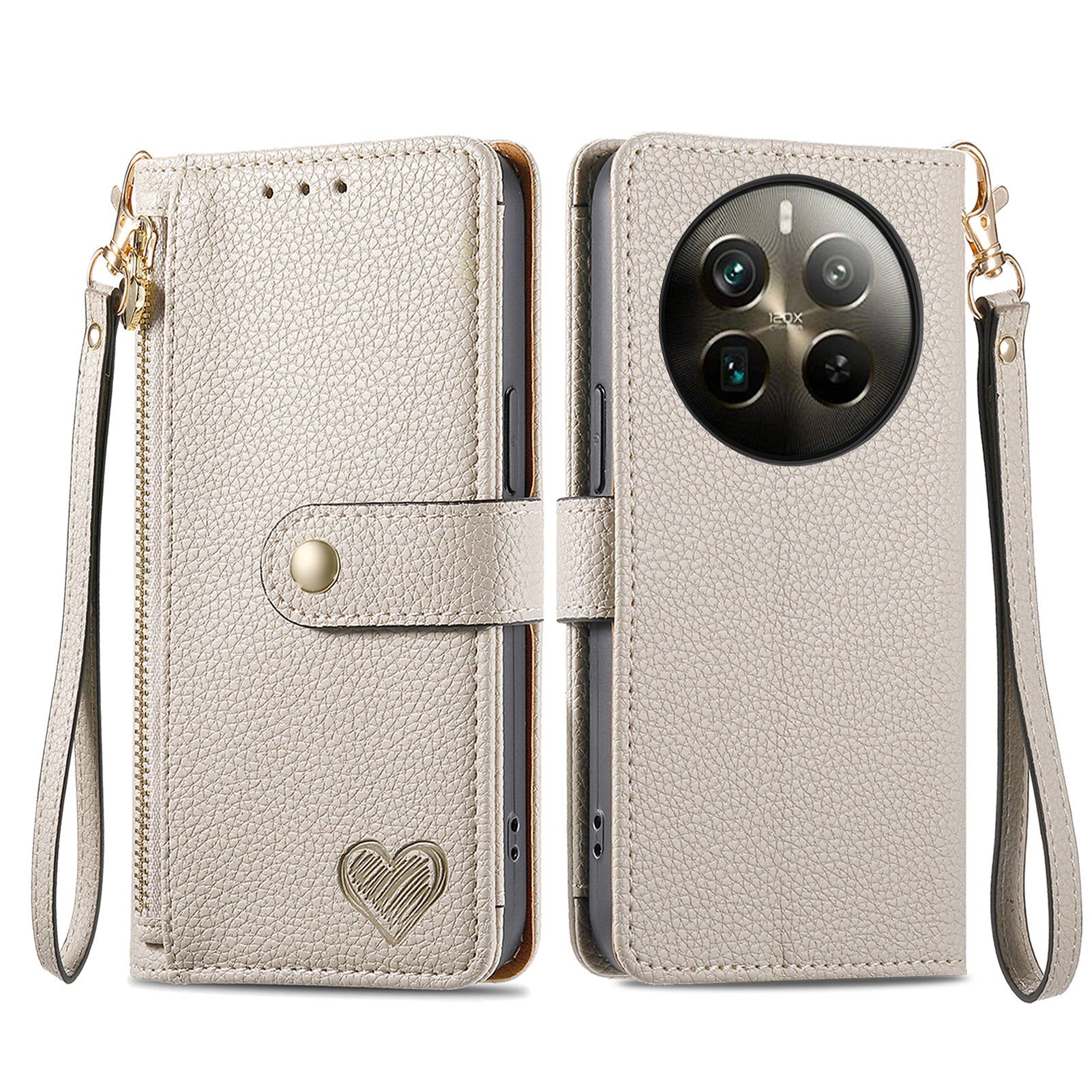 For Realme 12 Pro+ 5G / 12 Pro 5G Case RFID Blocking PU Leather Zipper Pocket Phone Cover