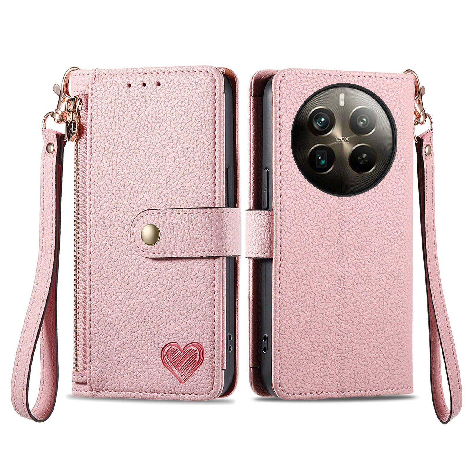 For Realme 12 Pro+ 5G / 12 Pro 5G Case RFID Blocking PU Leather Zipper Pocket Phone Cover