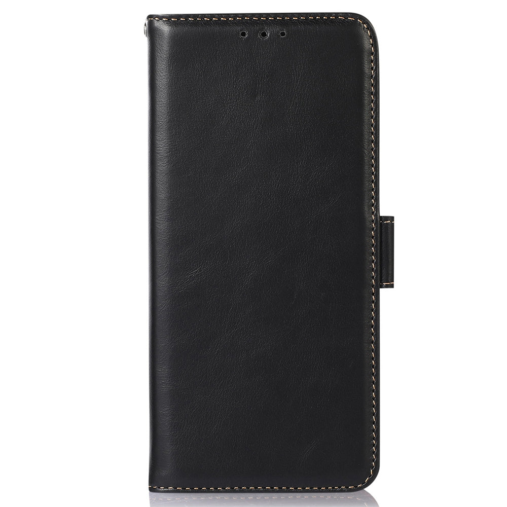 For Google Pixel 9 Pro Case Genuine Cow Leather Crazy Horse Texture Phone Cover with RFID Blocking