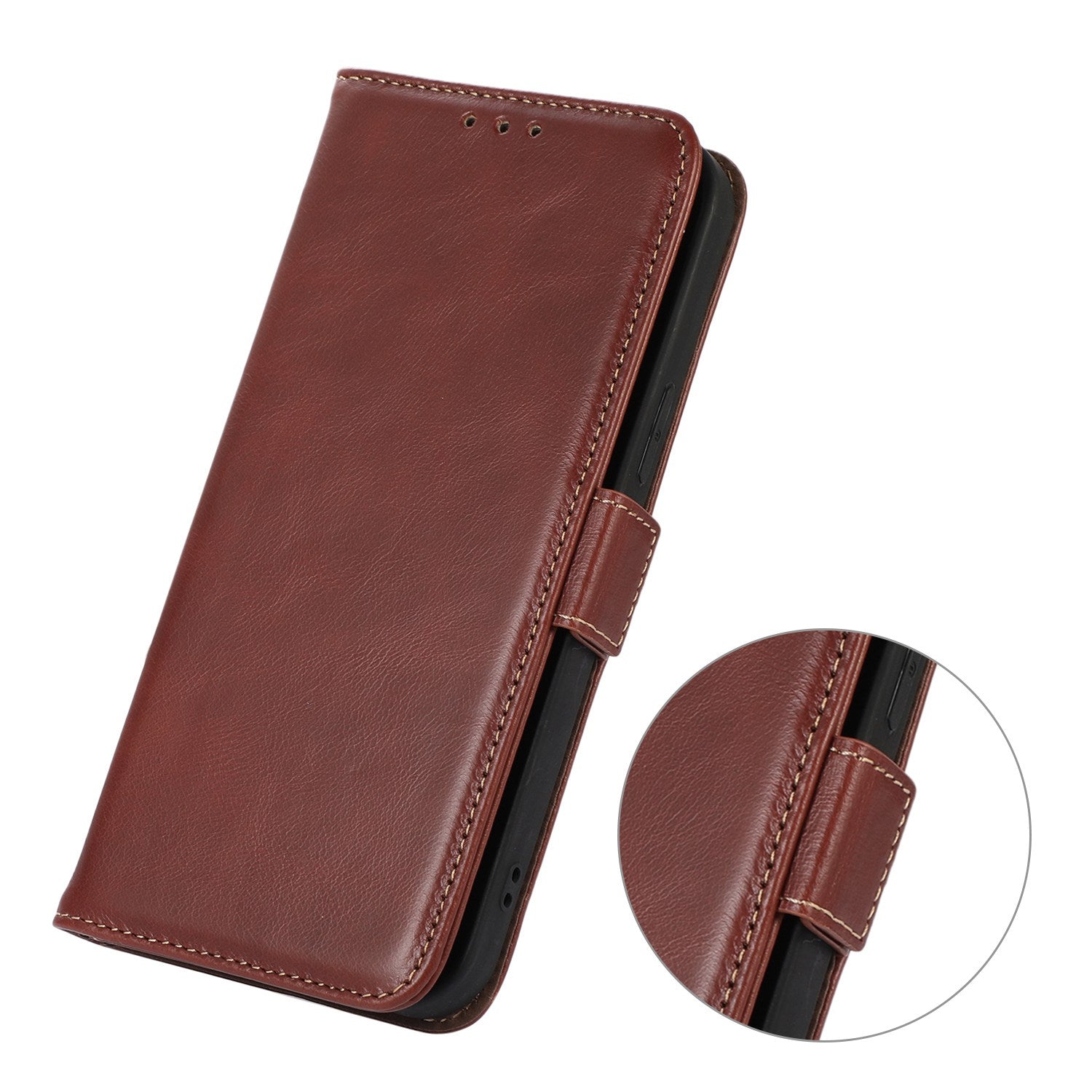 For Google Pixel 9 Wallet Case Crazy Horse Texture Genuine Cow Leather Phone Cover